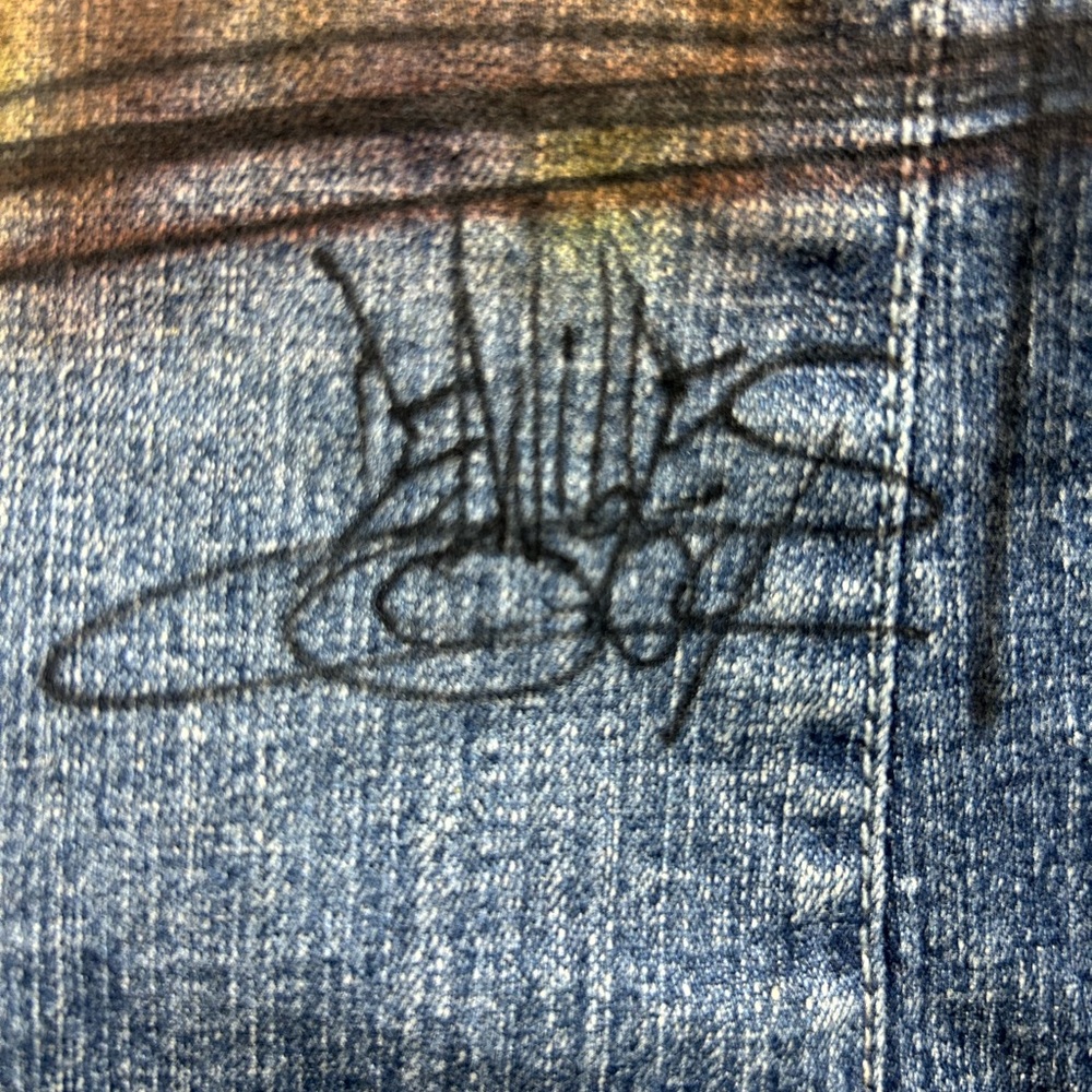 Hand Painted Horses Jean Jacket L Artist Signed One of A Kind Cowgirl - Picture 9 of 11